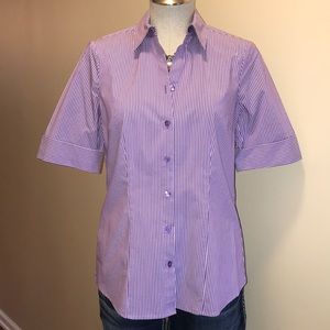 Purple striped essential shirt in EUC